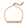 "Forever Yours" Rose Gold — Adjustable Bar Bracelet