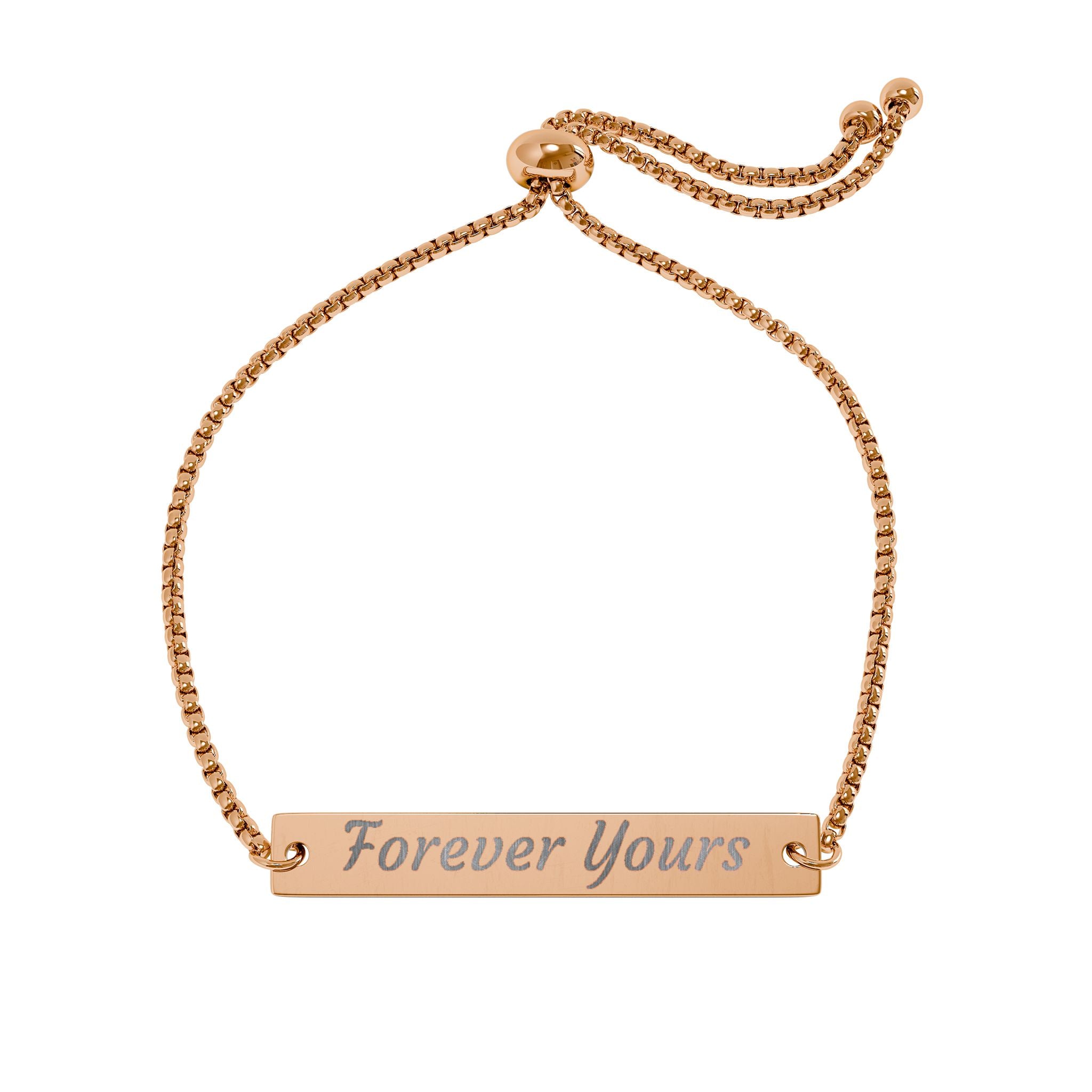 "Forever Yours" Rose Gold — Adjustable Bar Bracelet